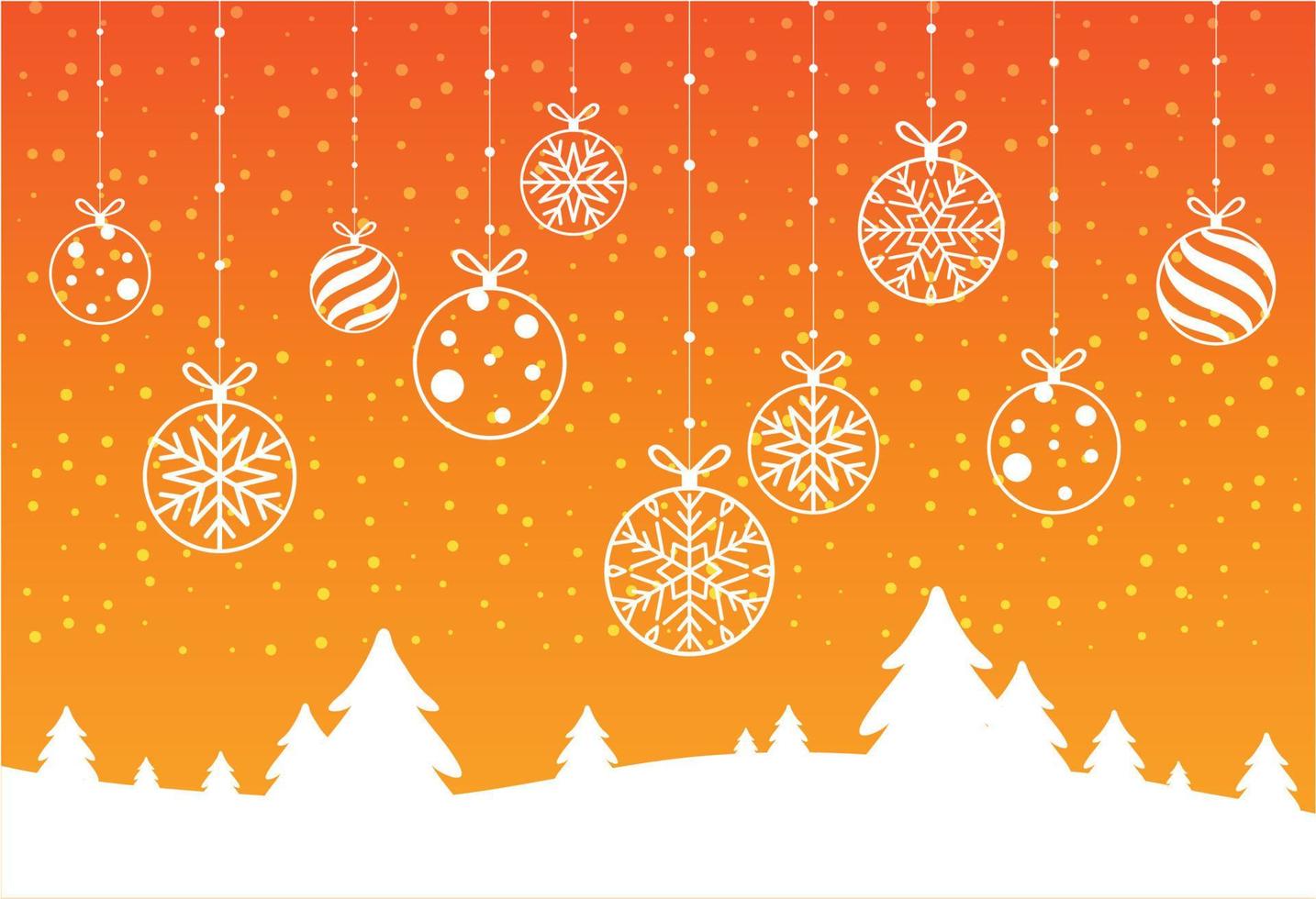 merry christmas and happy new year with bokeh and lens flare pattern on summer orange color background vector