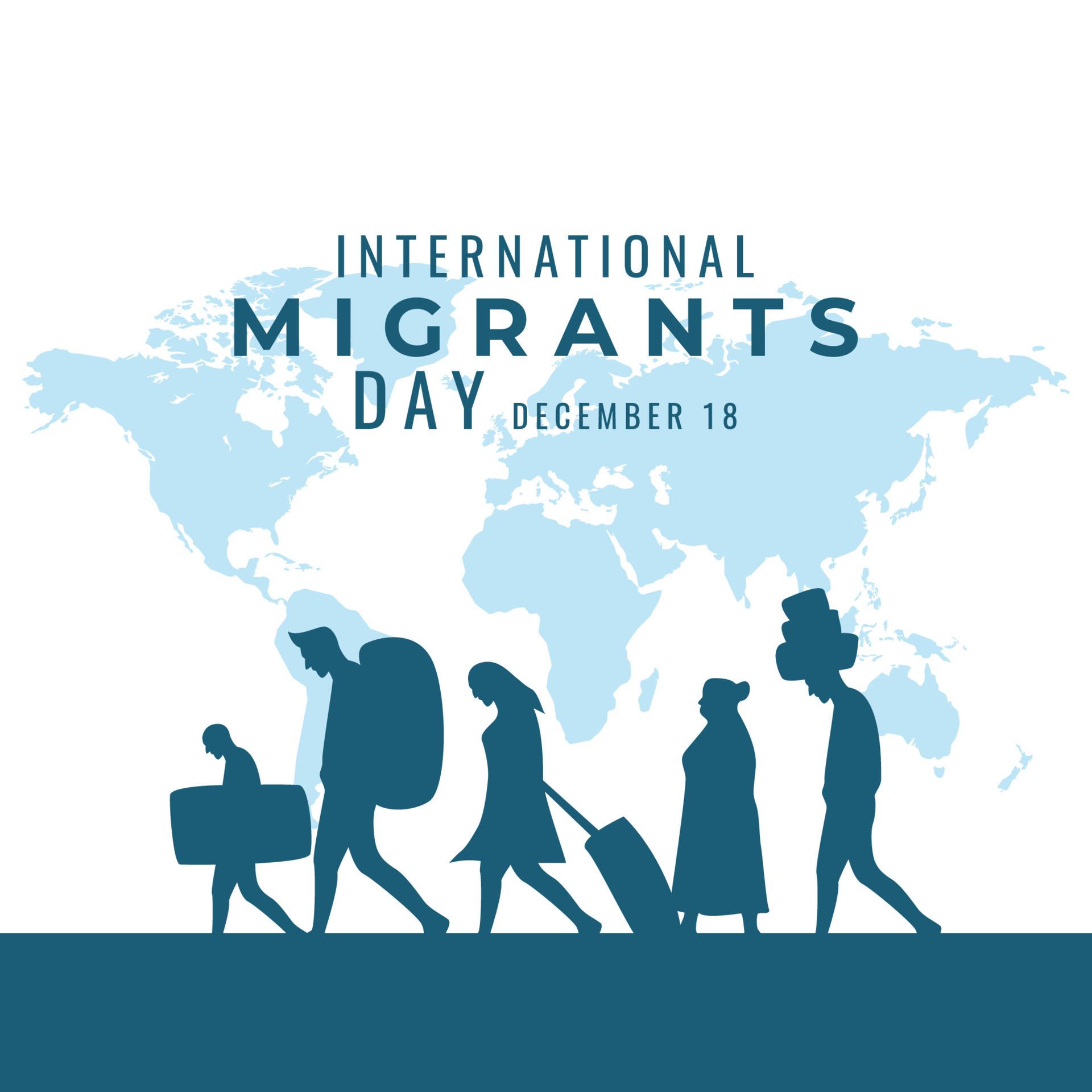 International Migrants Day design for banner greeting card poster