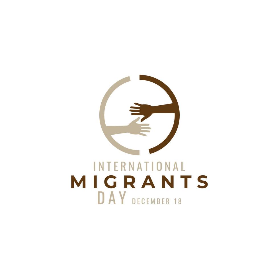 símbolo del icono del logotipo del día internacional del migrante vector