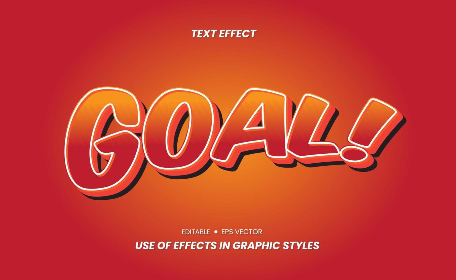 Editable Goal 3D Effect Text Vector Design