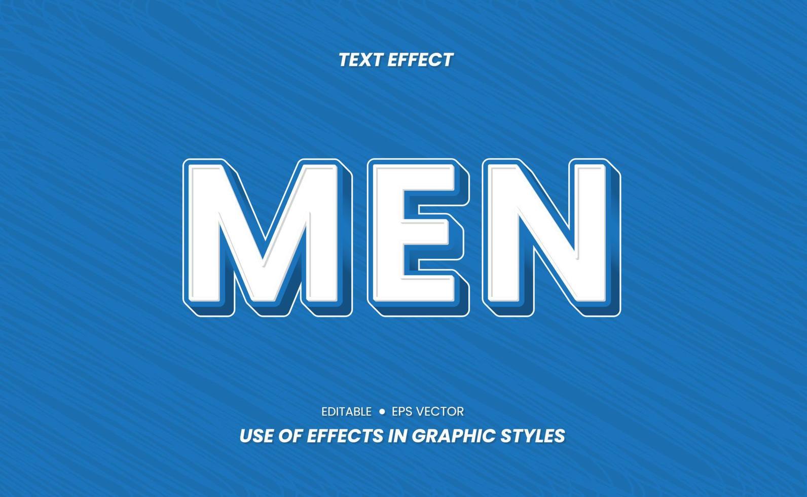 Man Text Effect - 3D Text can be edited Via Graphic Styles Settings. For Use of Signs or Symbols vector
