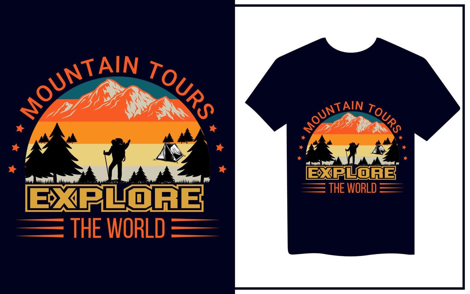 hiking t shirt design vector