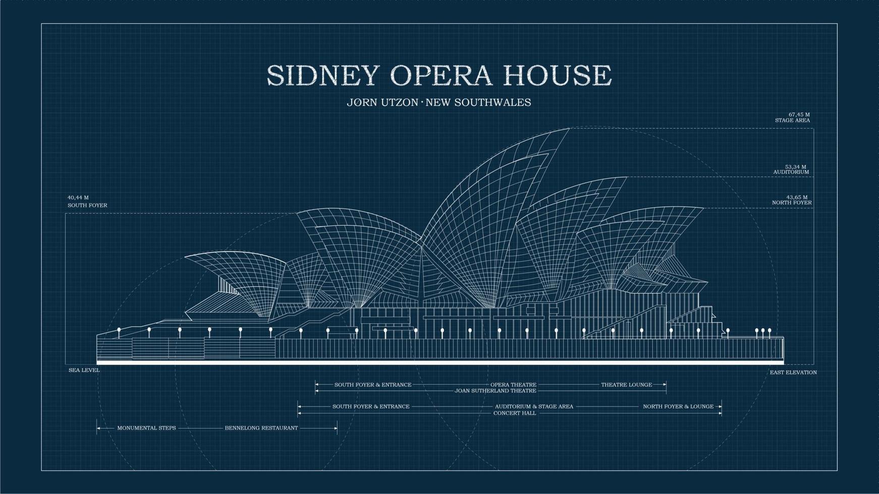 sorong, papúa occidental, indonesia, 10 de octubre de 2021. la imagen vectorial del plano del dibujo técnico de estilo antiguo de la ópera de sidney, australia. vector