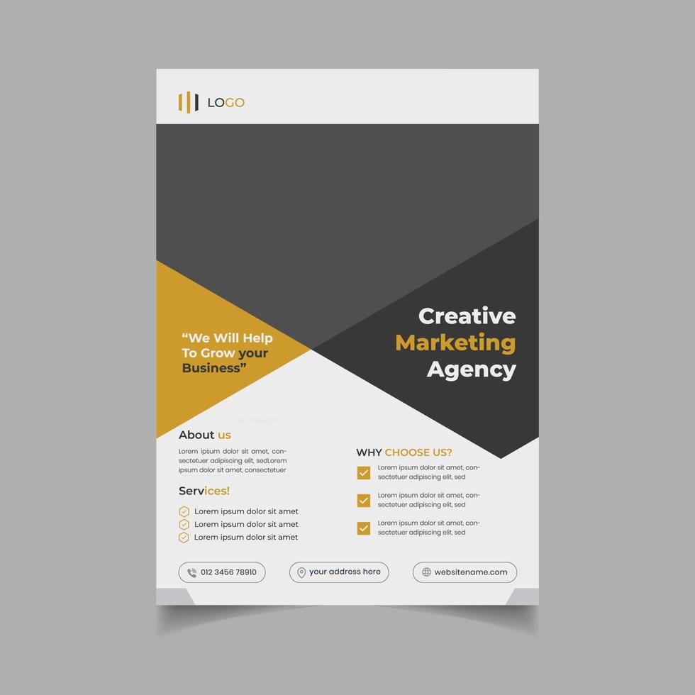 plantilla de diseño de volante de agencia de marketing creativo vector