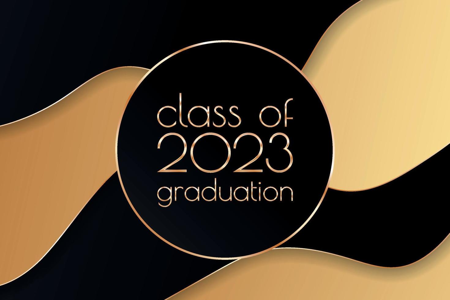 Class of 2023 graduation text design for cards, invitations or banner vector