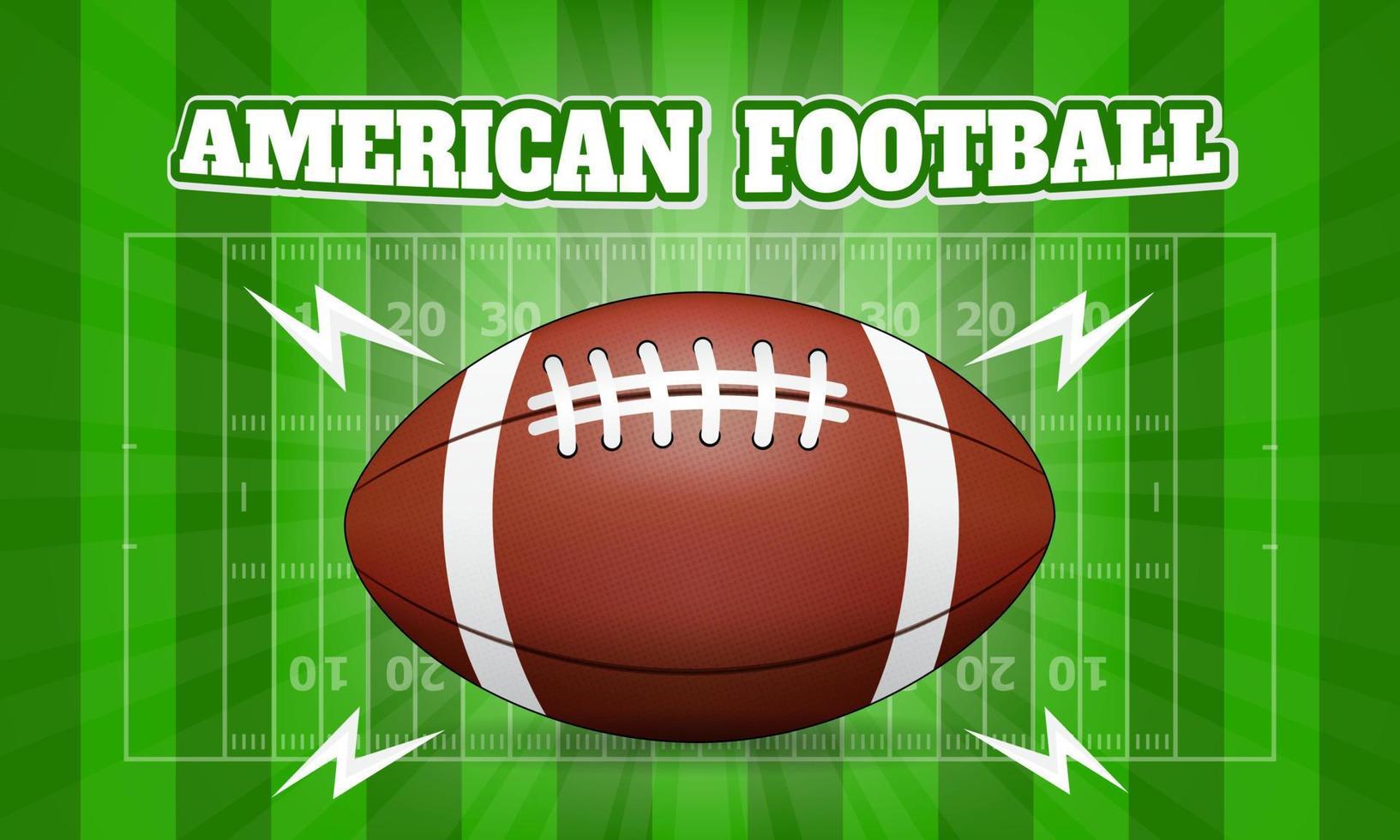American football illustration on sunburst background design vector