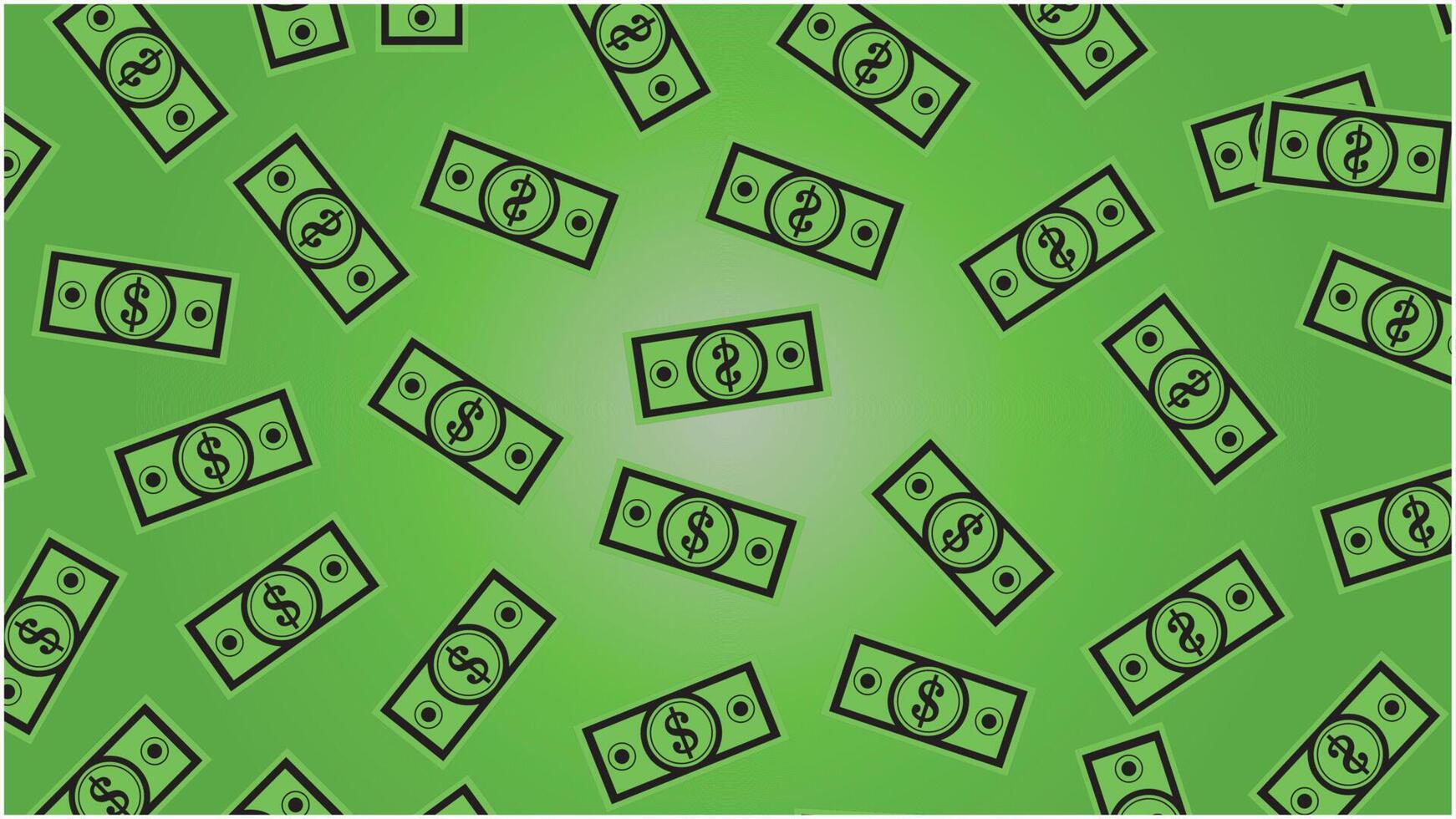 fondo de dinero volando, fondo verde, fondo de pantalla de dinero vector