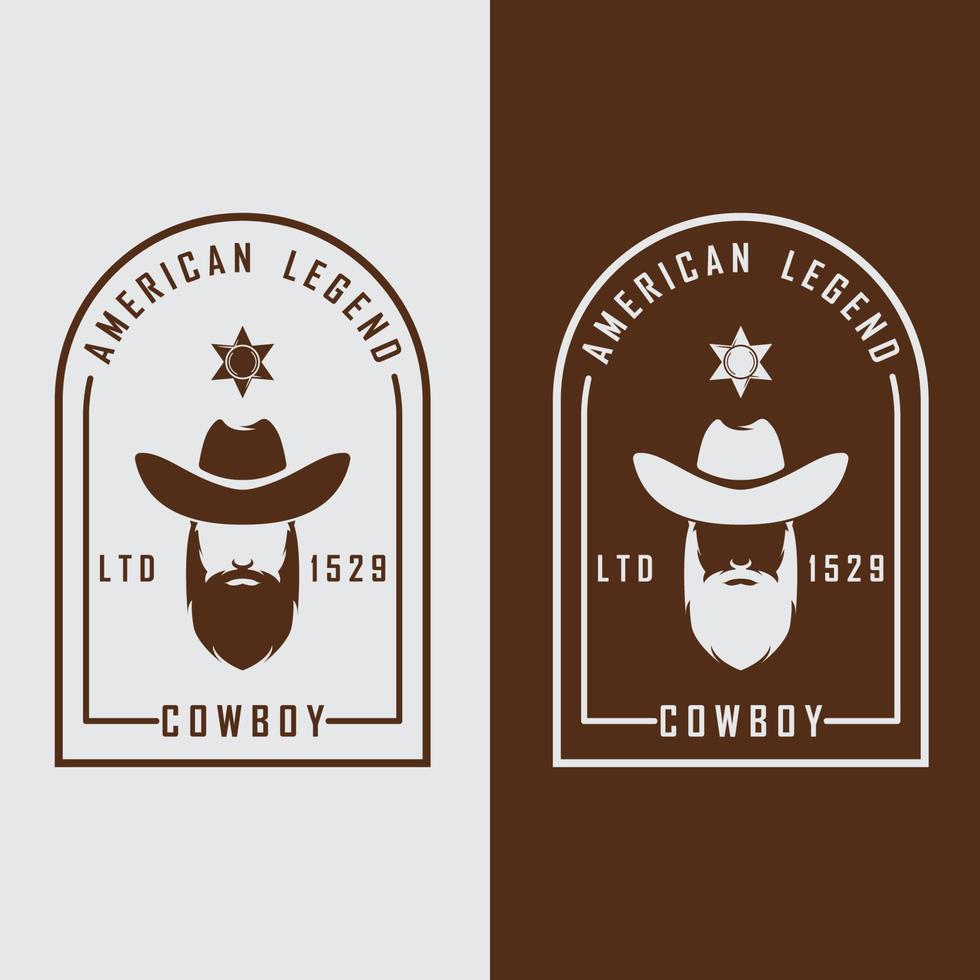 vector de logotipo de vaquero con plantilla de eslogan