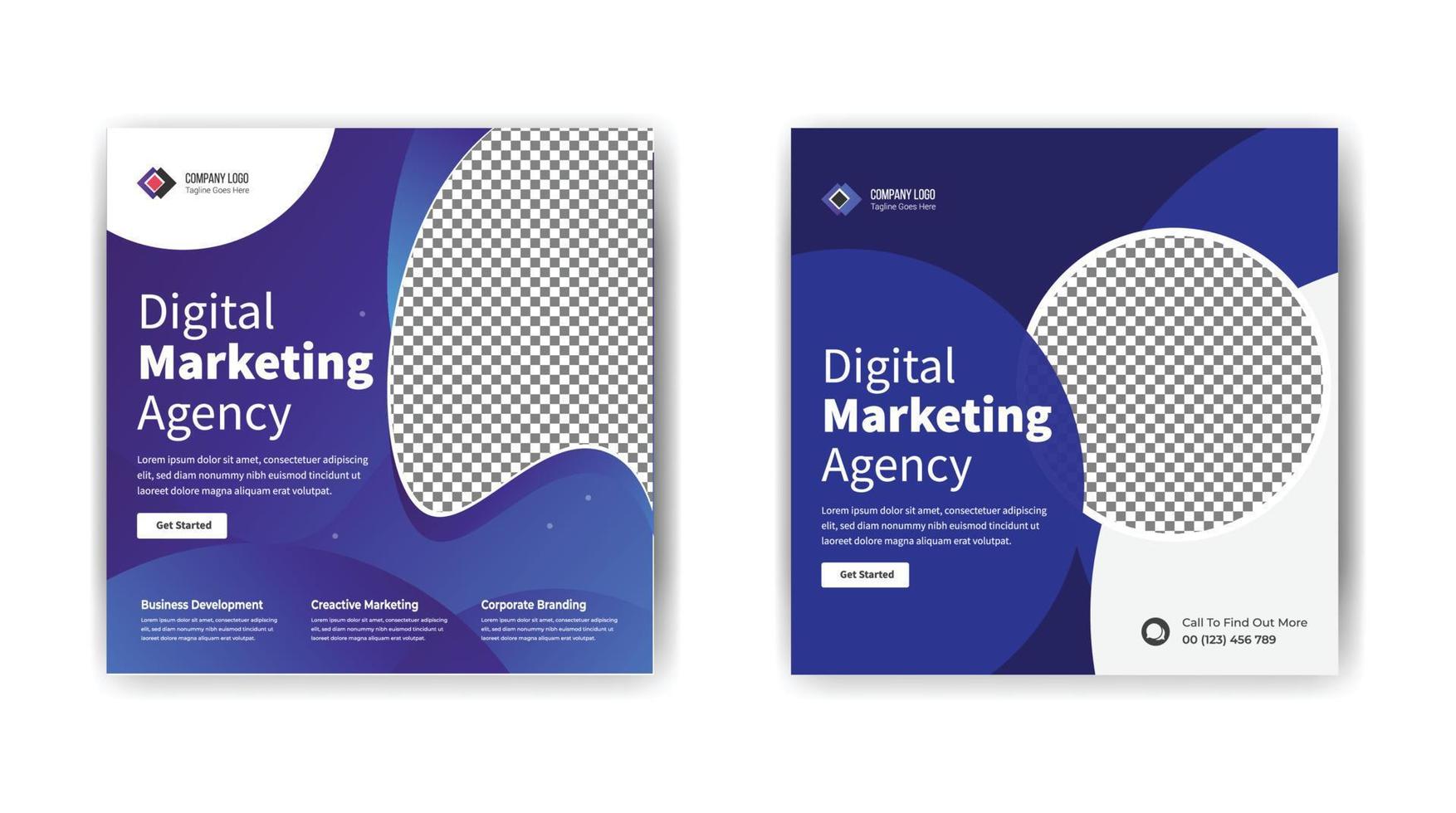 digital marketing social media post template. social media banner template design. vector