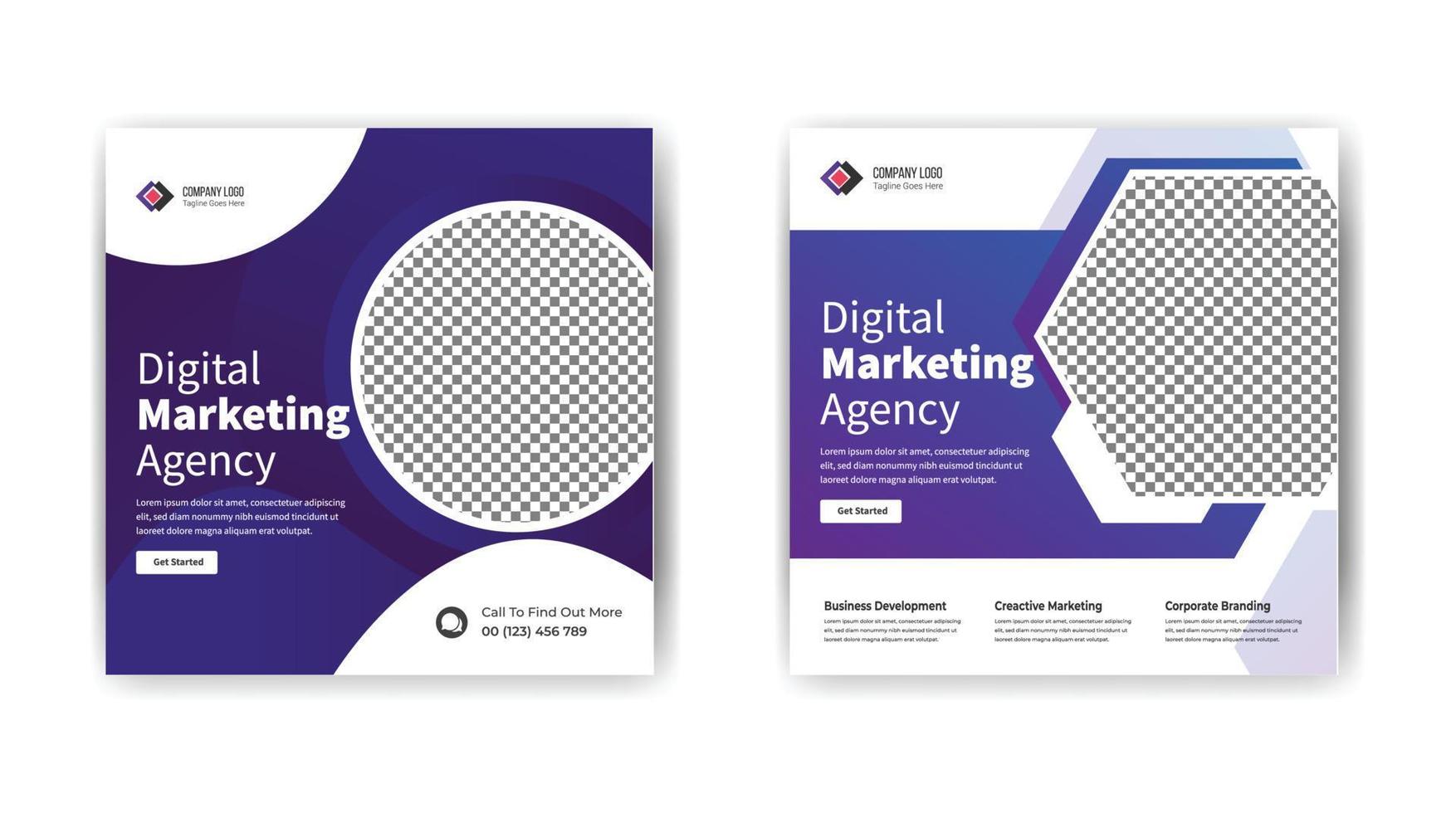 digital marketing social media post template. social media banner template design. vector
