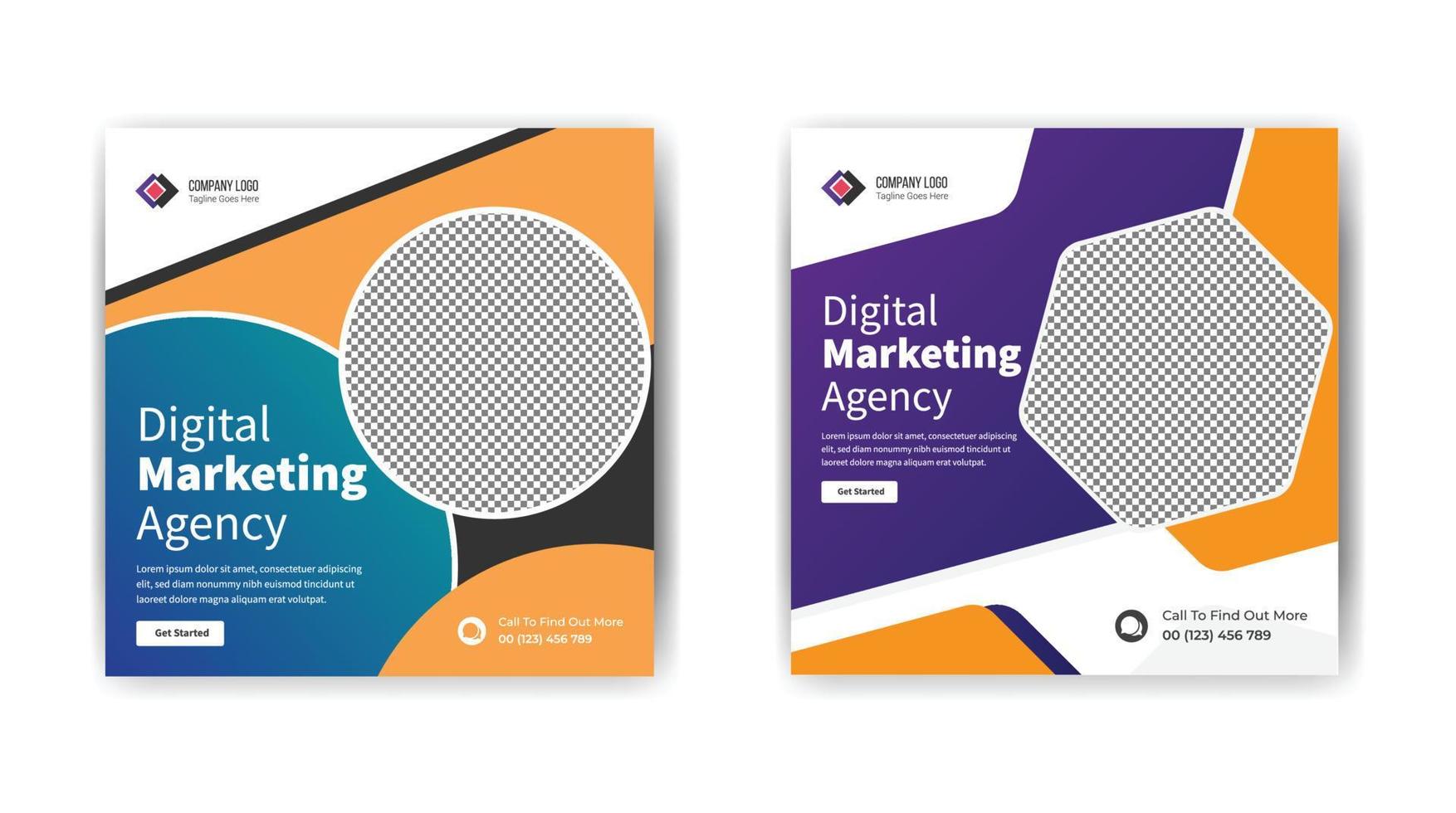 digital marketing social media post template. social media banner template design. vector