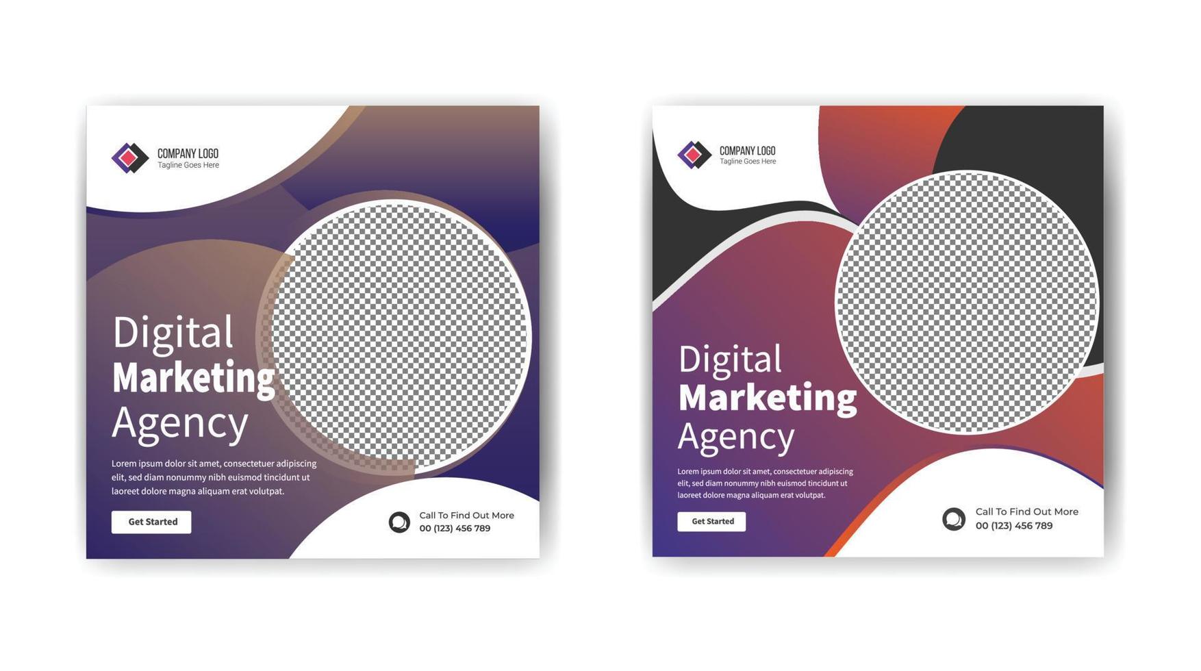 digital marketing social media post template. social media banner template design. vector