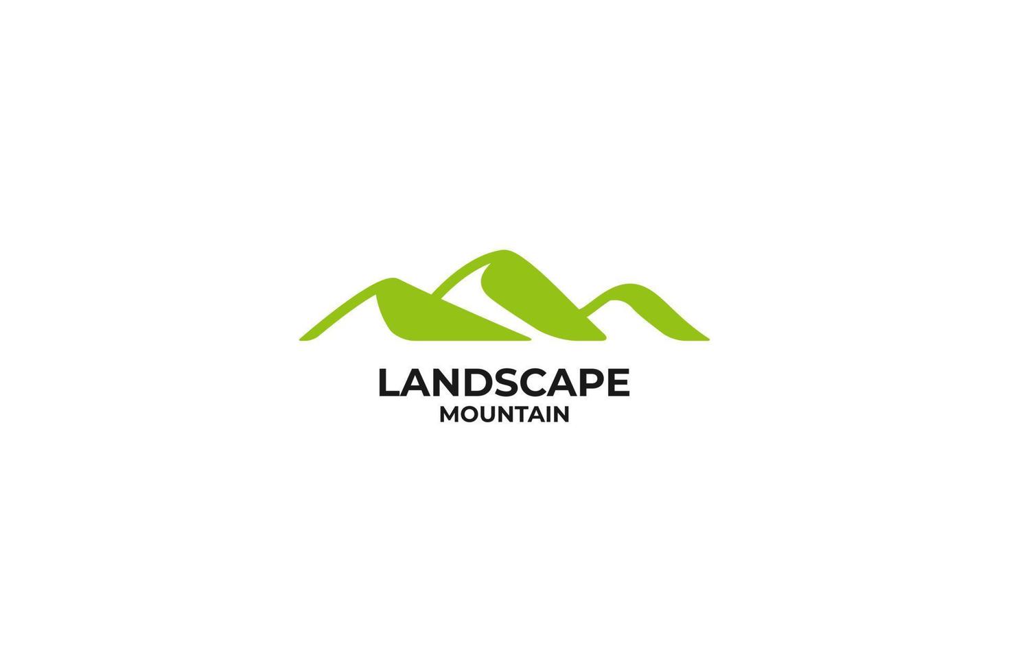 paisaje colinas montaña picos logo diseño vector ilustración