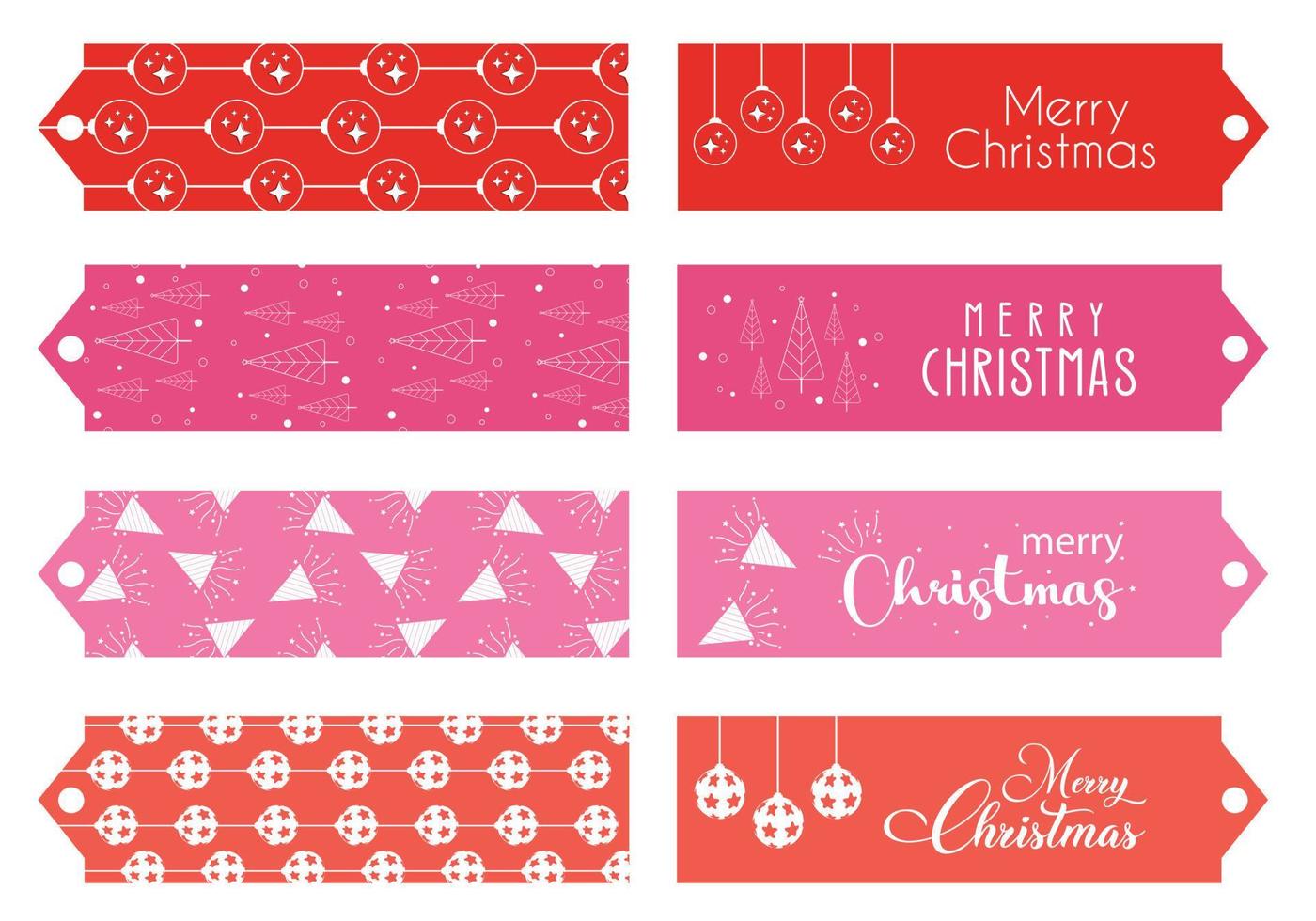 Merry Christmas gift tags set. vector