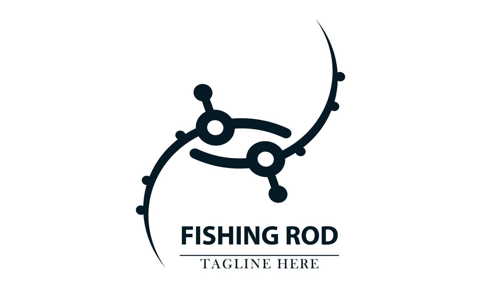 two fishing rods simple vector illustration