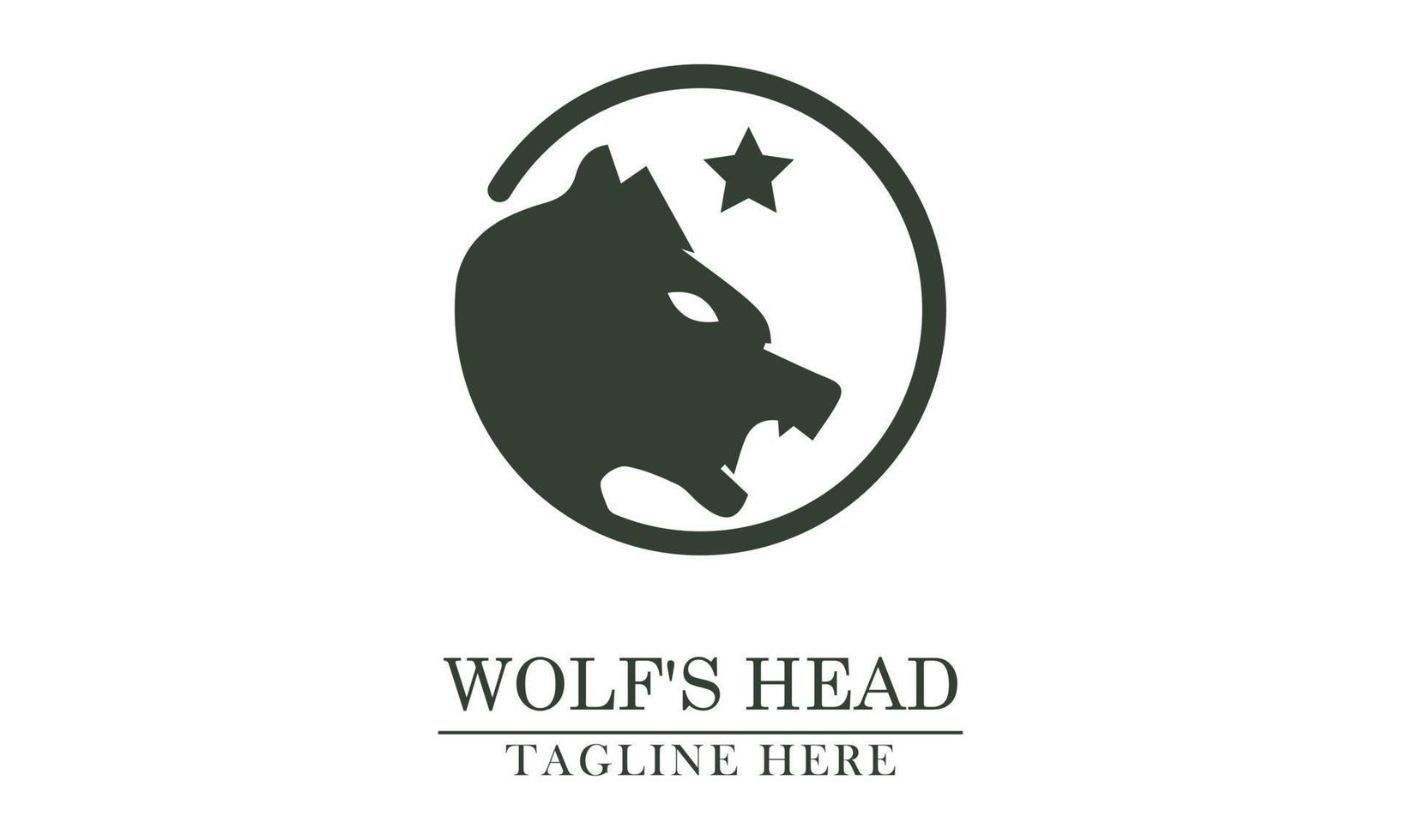 wolf head in a simple and elegant circle vector