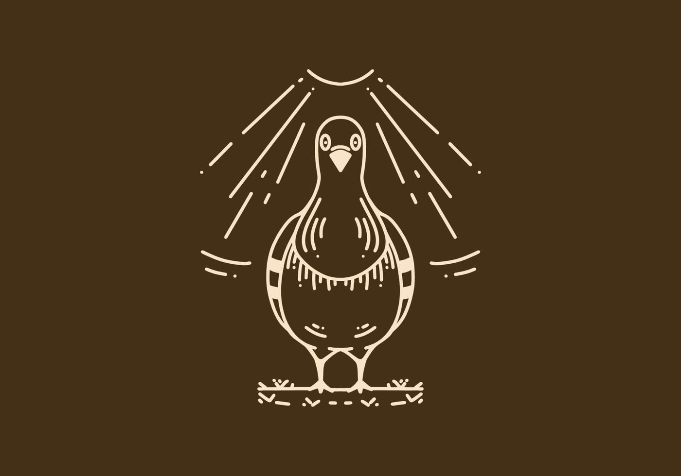 Vintage art illustration of a standing pigeon vector