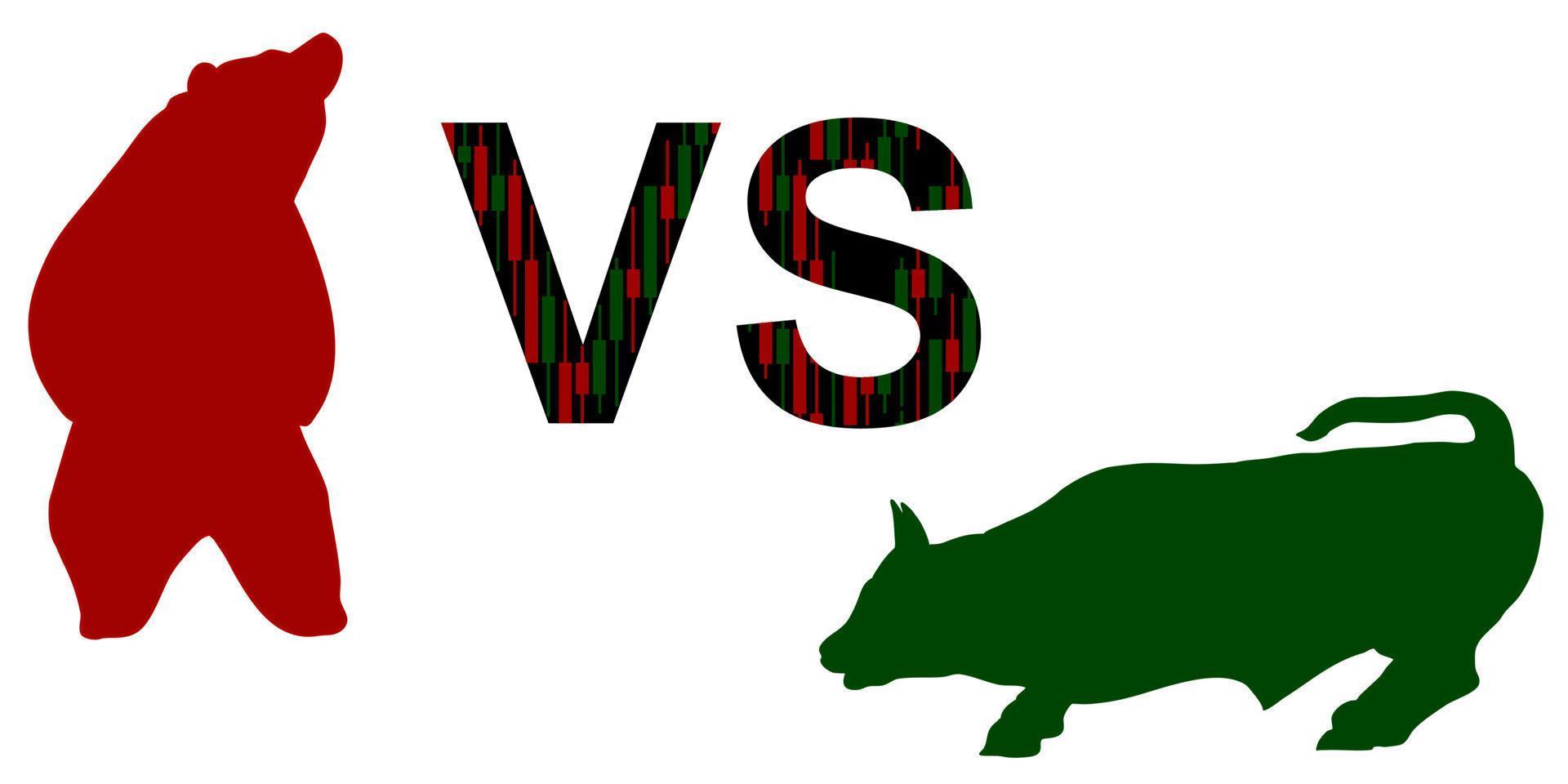 Bullish vs bearish vector candles green red element cryptocurrency bitcoin market trade