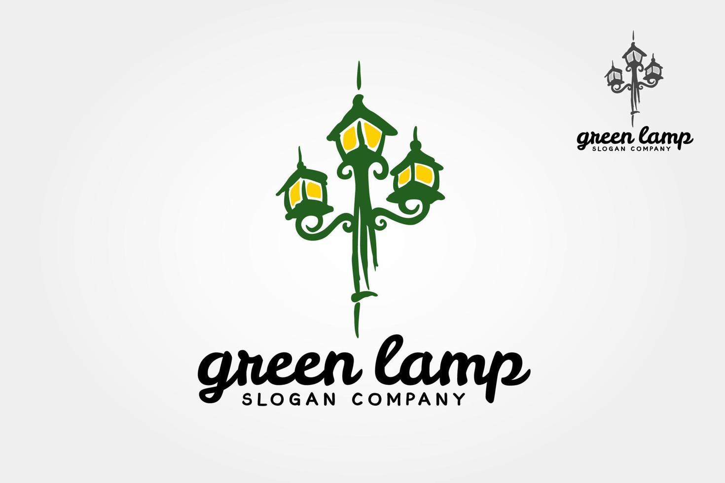 Old city street lanterns. Vector logo illustration