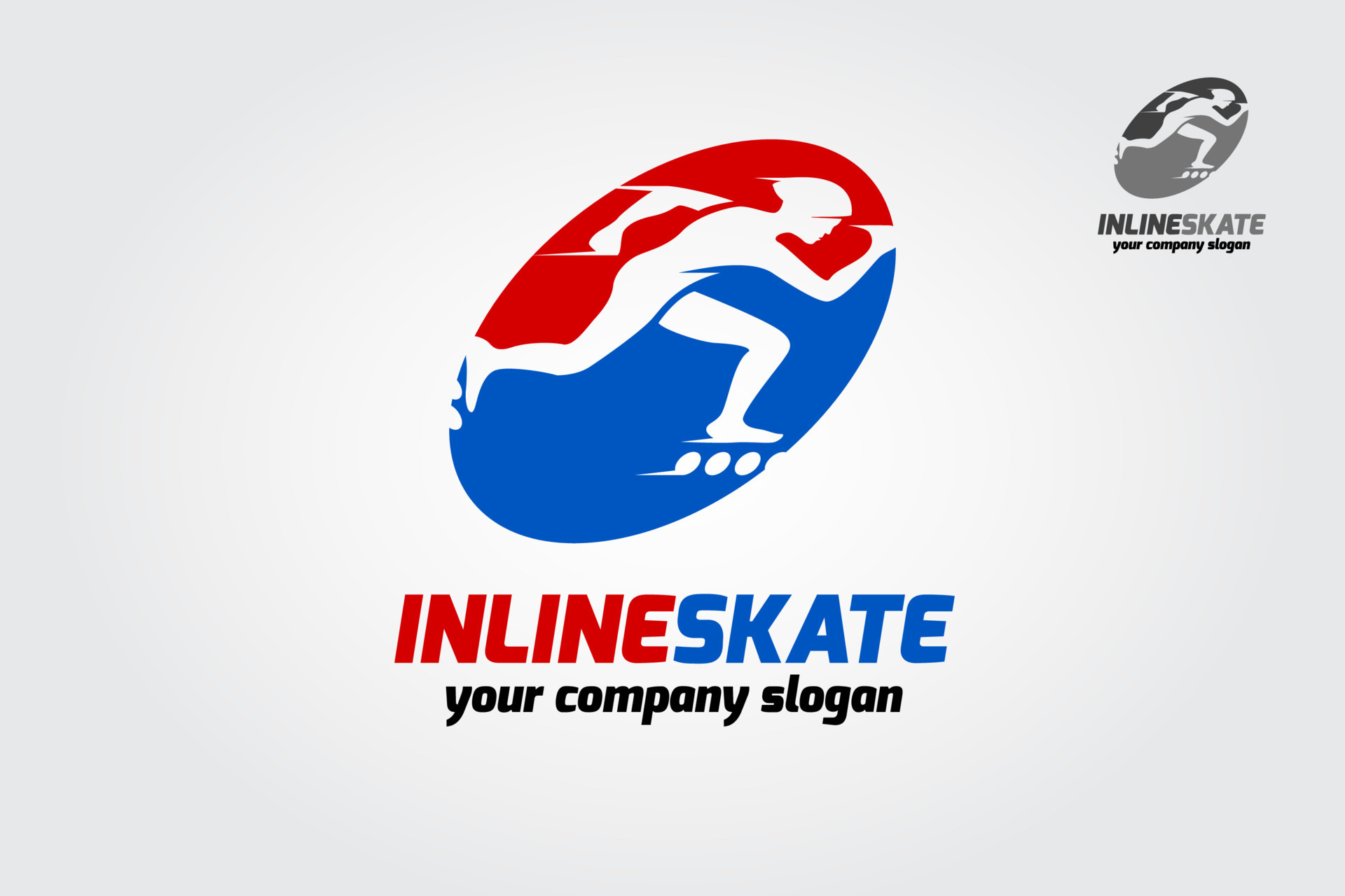 Inline skate sport logo template. The logo is very simple and clean