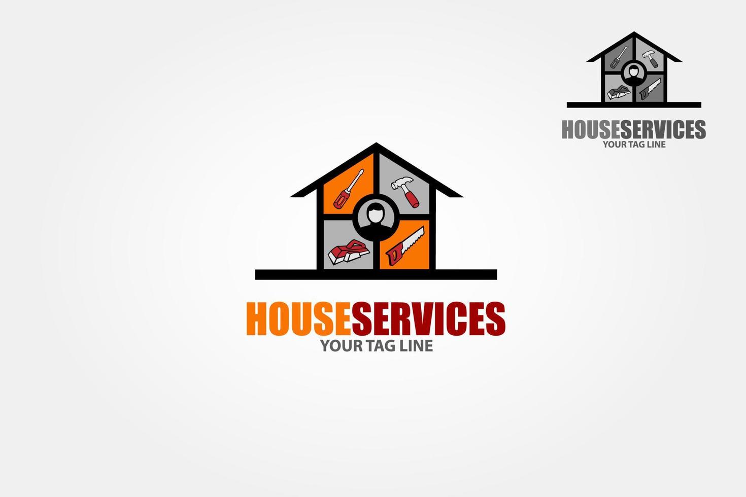 House Services Vector Logo Iconic. Some tools used for home maintenance works. Vector logo illustration.