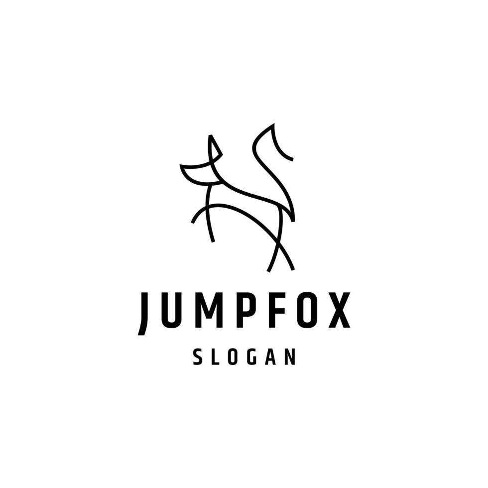 Abstract jump fox logo design template vector