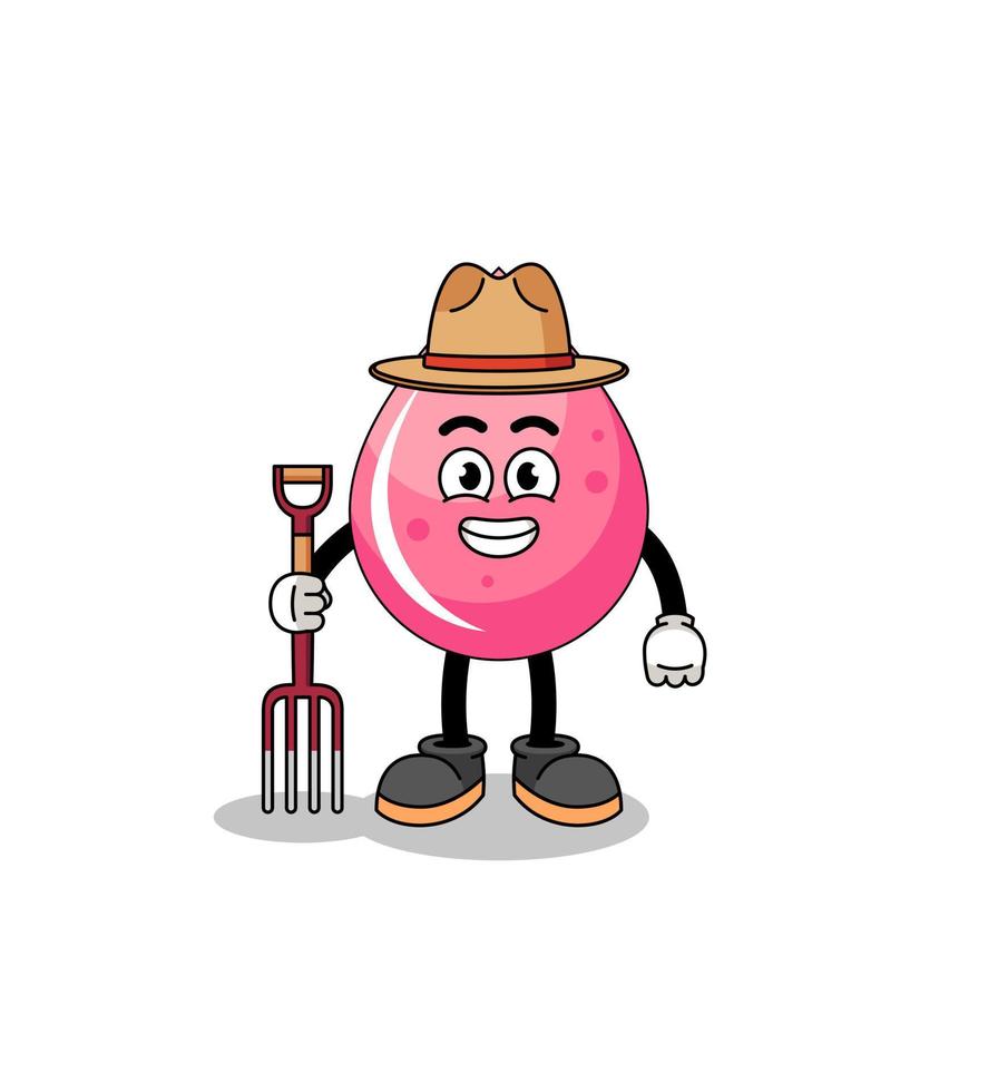 Cartoon mascot of strawberry juice farmer vector