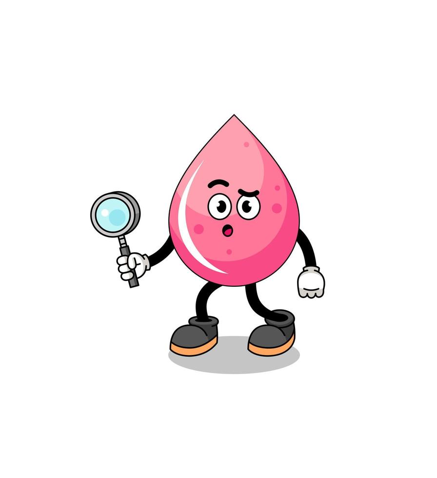 Mascot of strawberry juice searching vector