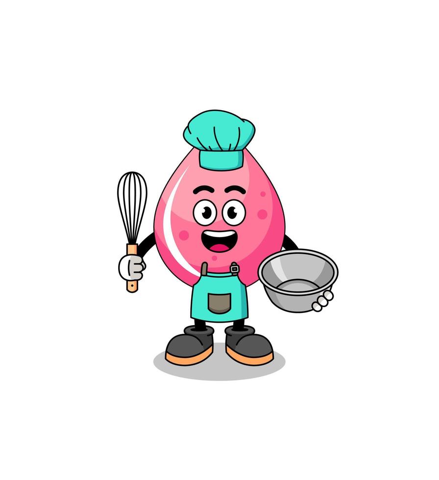 Illustration of strawberry juice as a bakery chef vector
