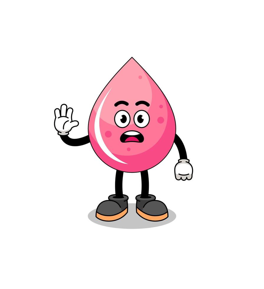 strawberry juice cartoon illustration doing stop hand vector