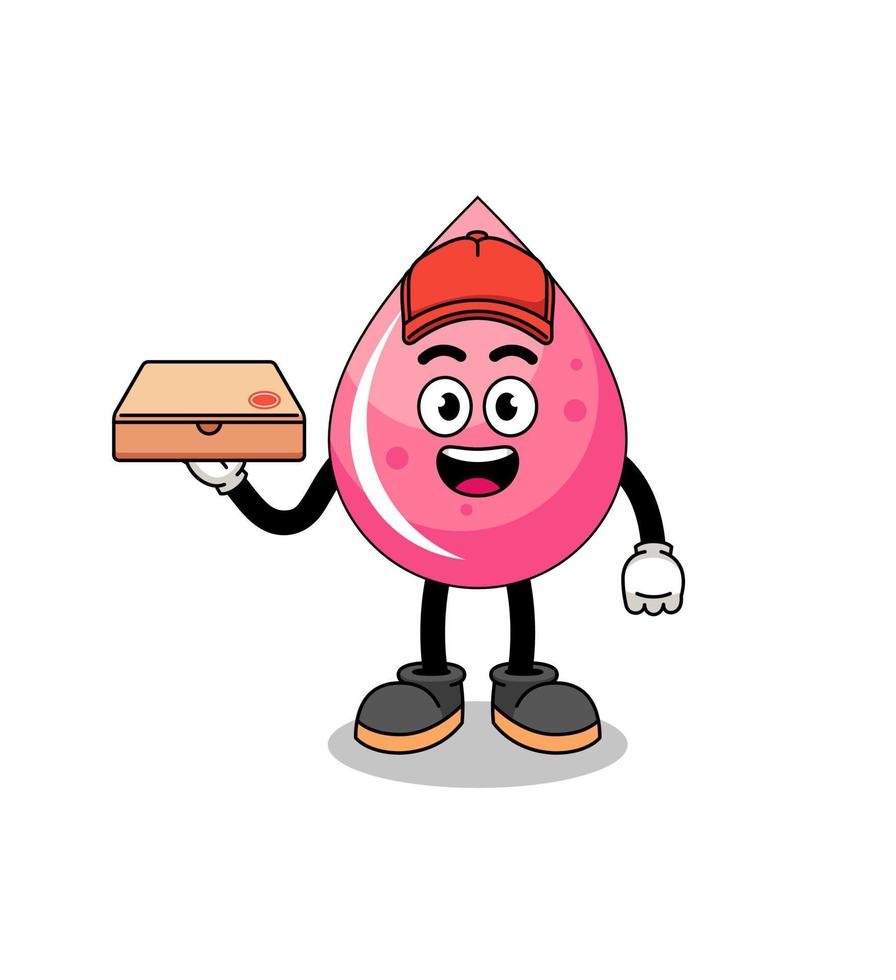 strawberry juice illustration as a pizza deliveryman vector