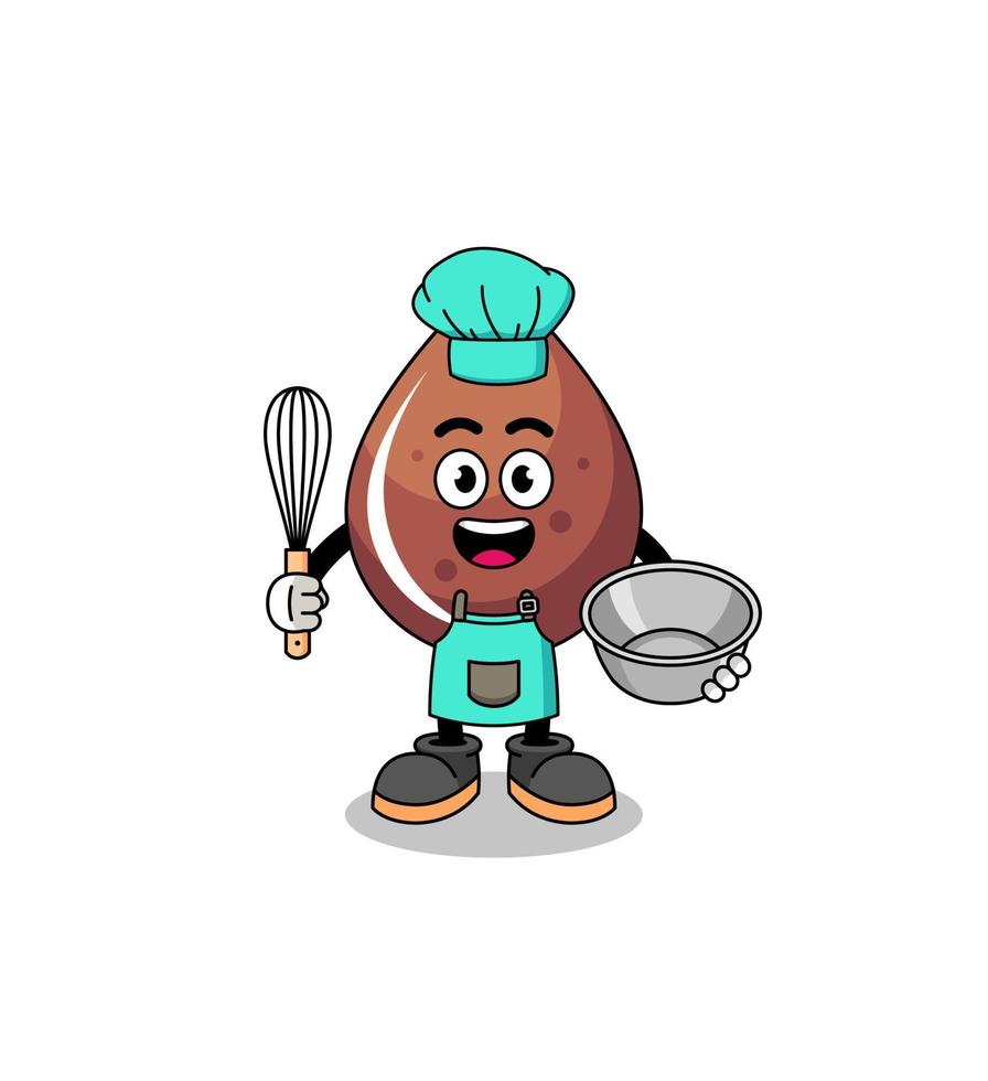 Illustration of chocolate drop as a bakery chef vector