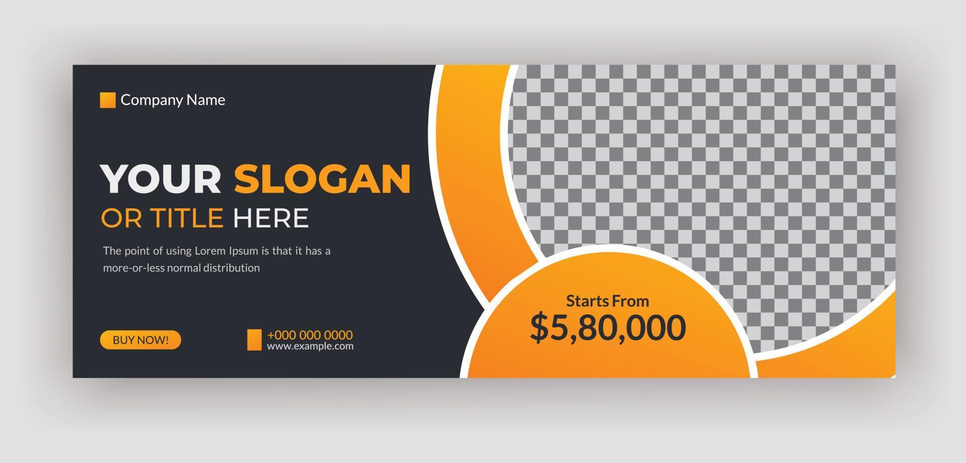 Business real estate social media cover design template vector