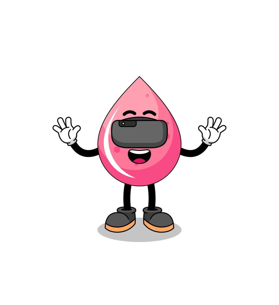 Illustration of strawberry juice with a vr headset vector