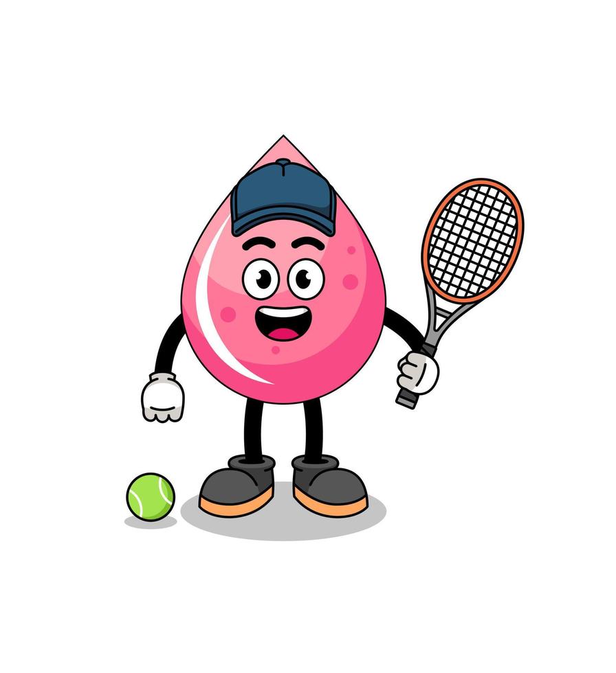 strawberry juice illustration as a tennis player vector
