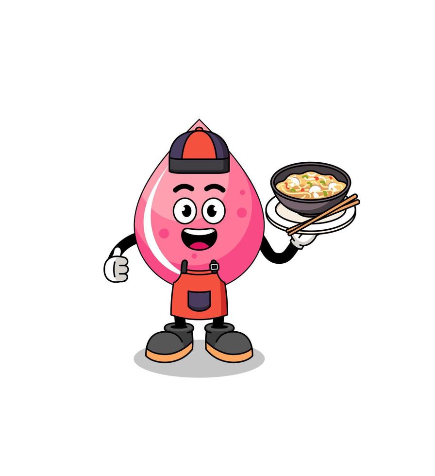 Illustration of strawberry juice as an asian chef vector