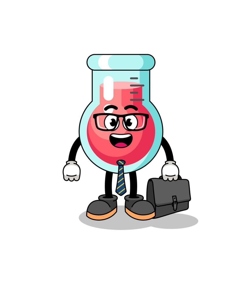 mascota de vaso de laboratorio como hombre de negocios vector