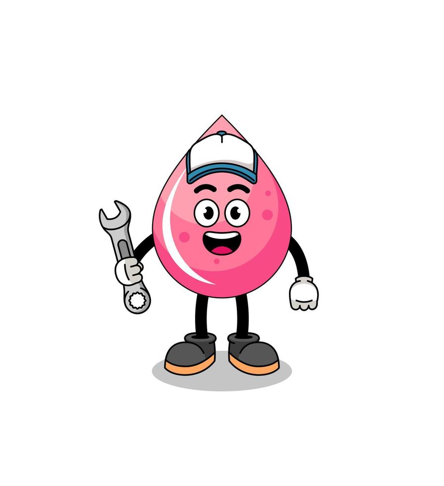 strawberry juice illustration cartoon as a mechanic vector