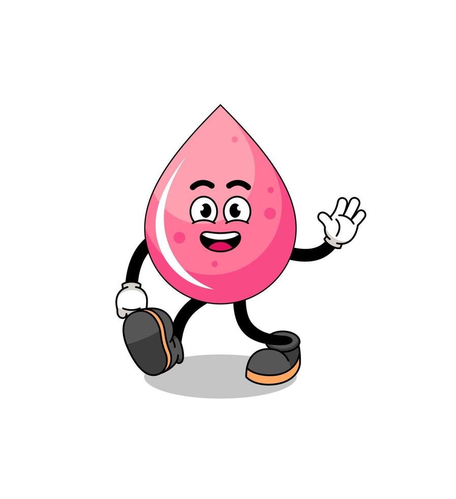 strawberry juice cartoon walking vector