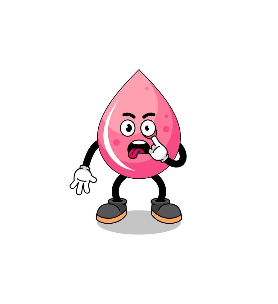 Character Illustration of strawberry juice with tongue sticking out vector