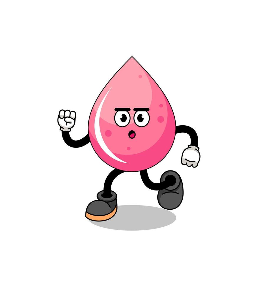 corriendo ilustración de mascota de jugo de fresa vector