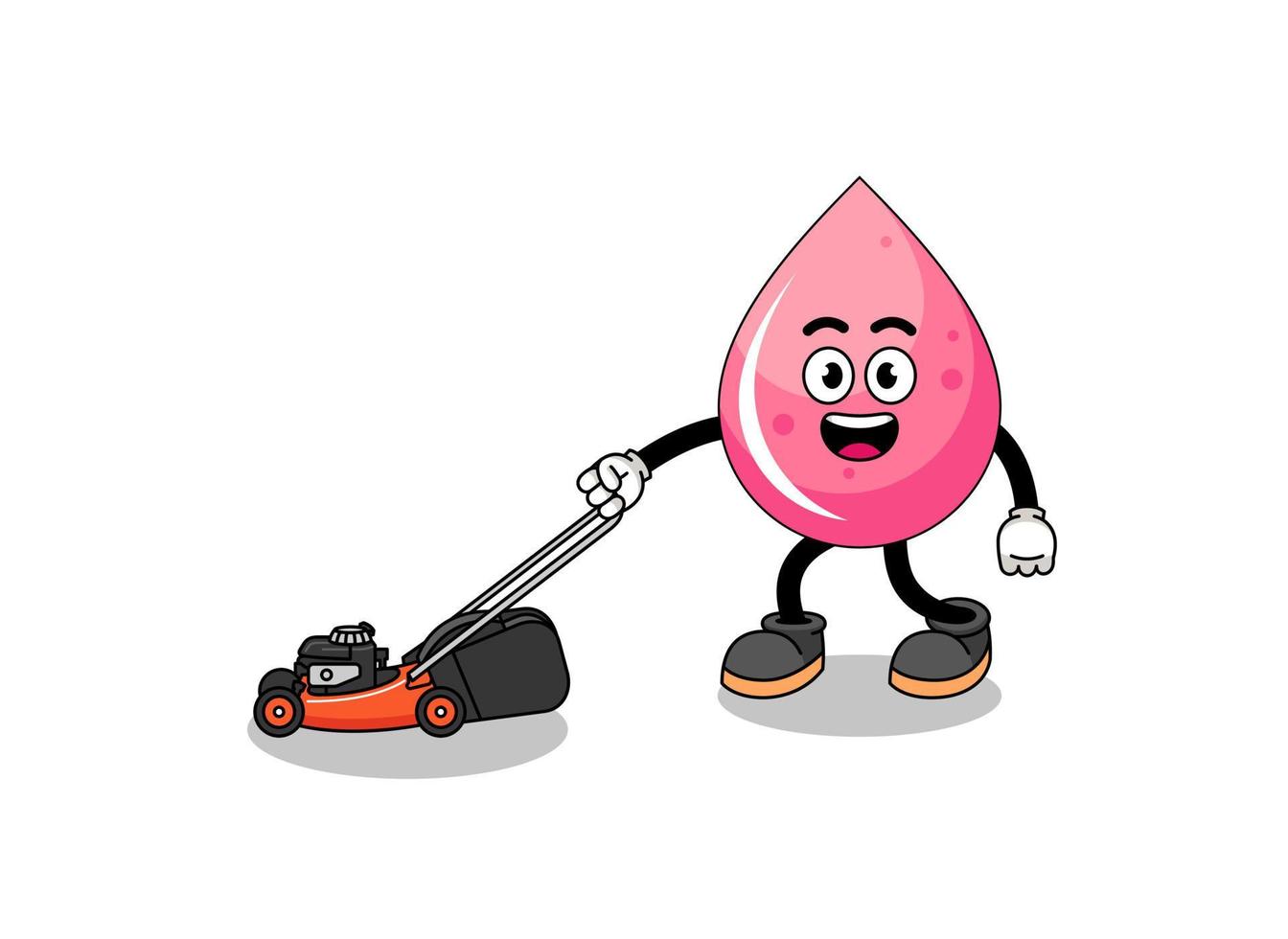 strawberry juice illustration cartoon holding lawn mower vector