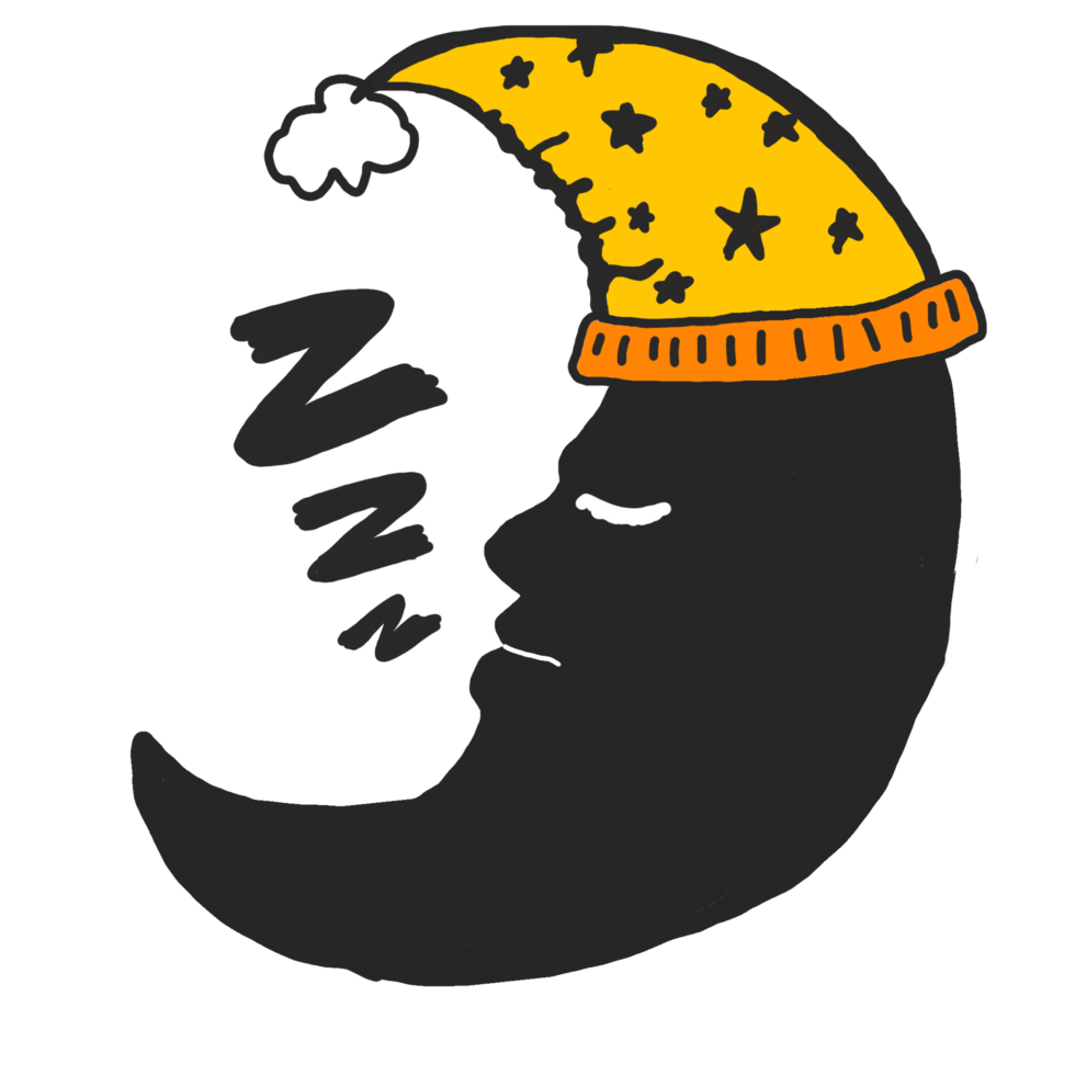 luna creciente con tema de dormir png