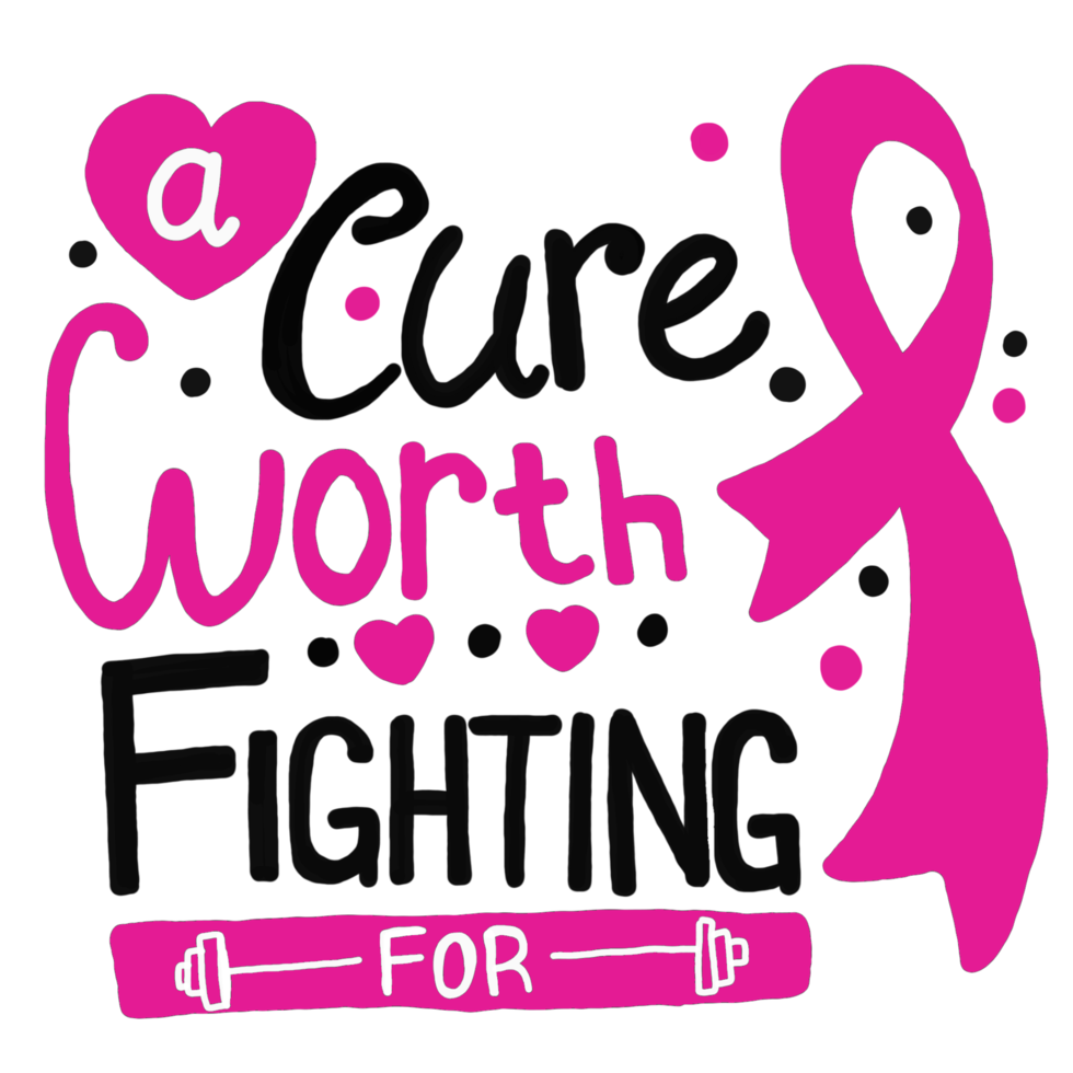 Typography Design About Breast Cancer png