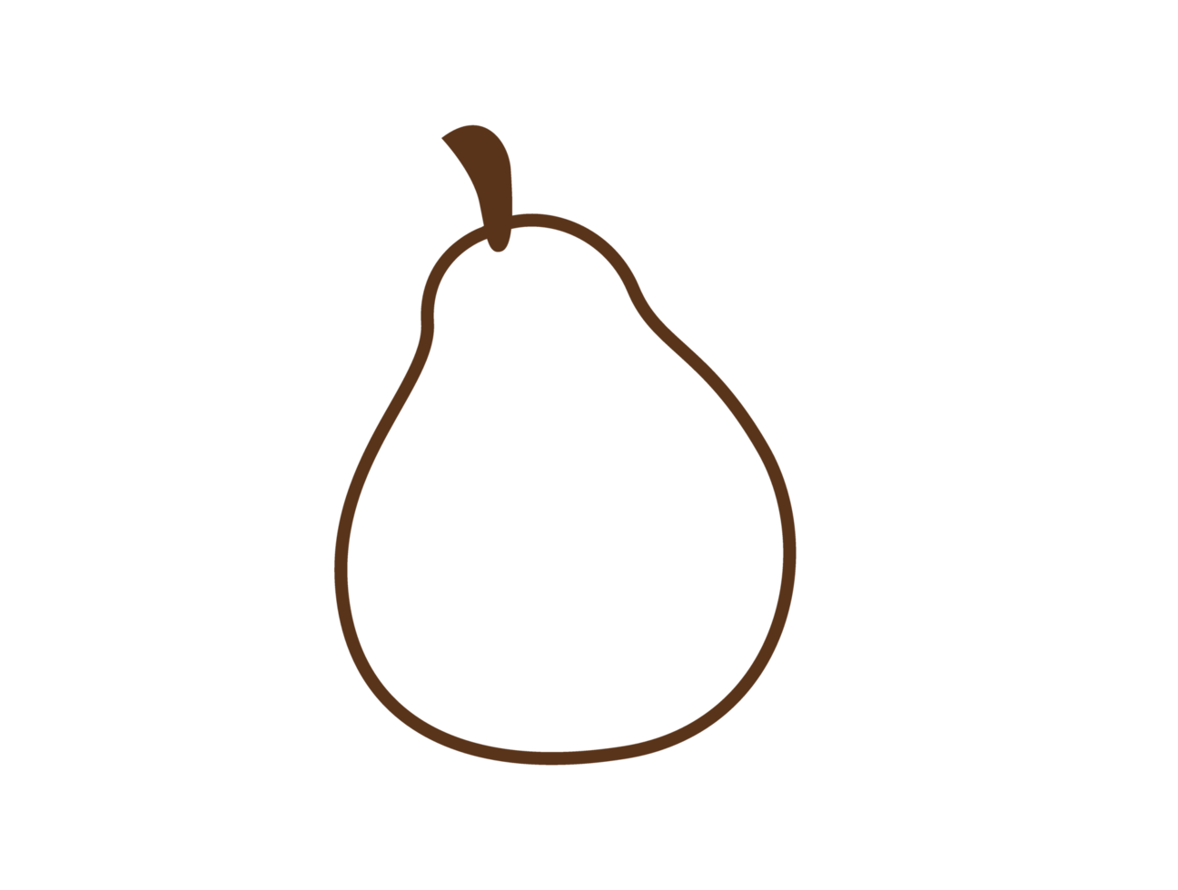 Pear Fruit Line Art png