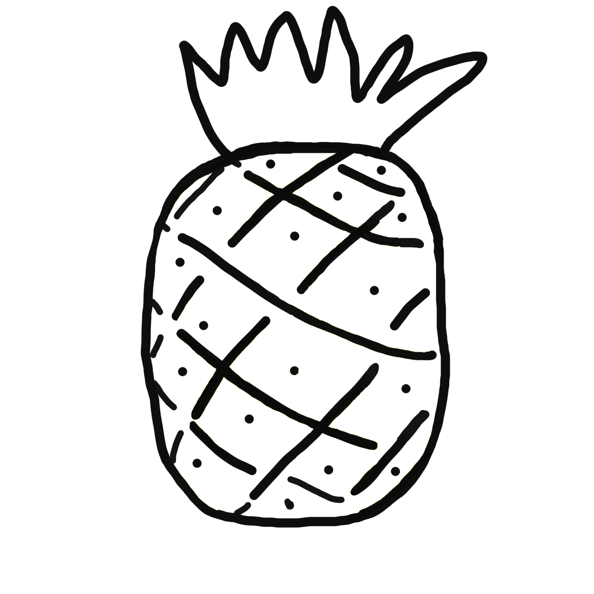 Pineapple Fruit Line Art 13994166 PNG