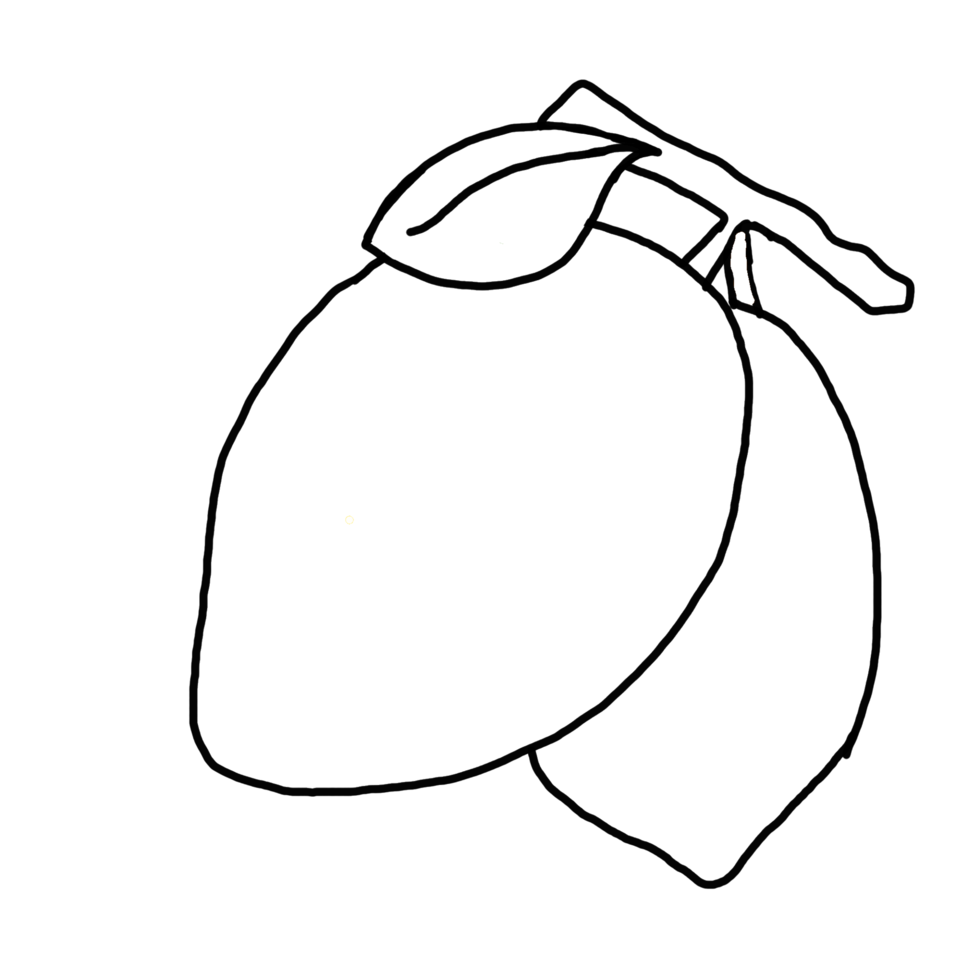 Lemon Fruit Line Art png