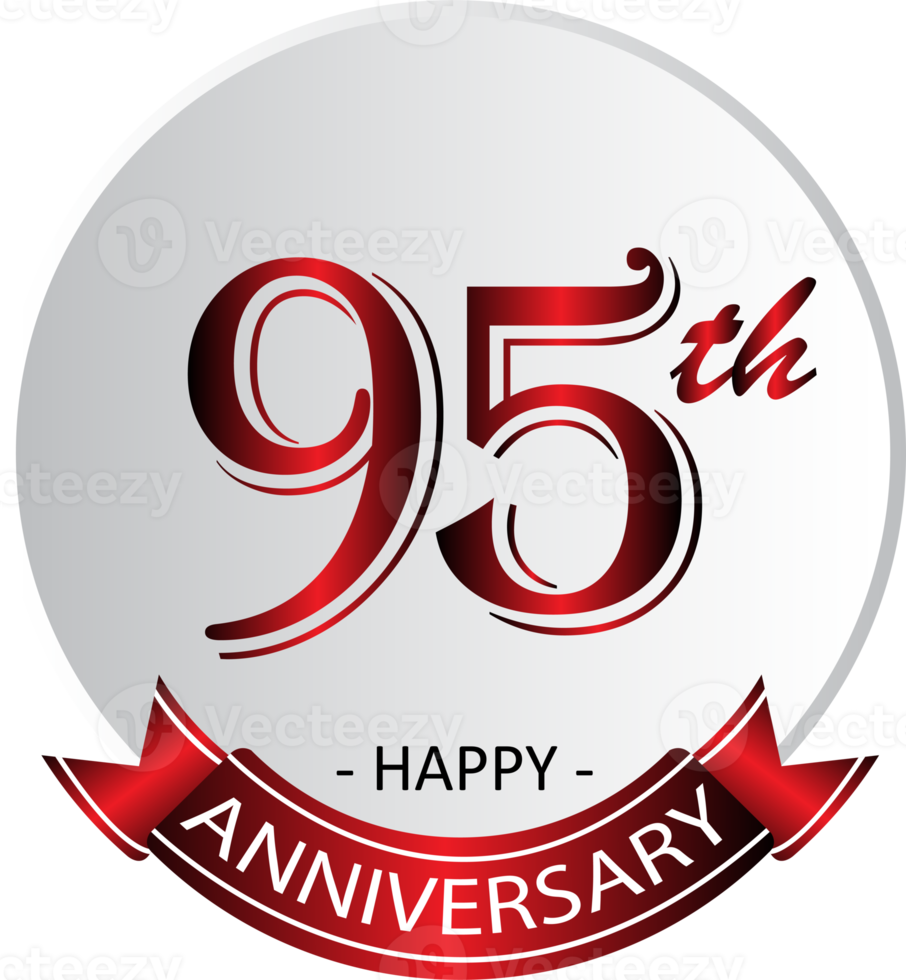 95th anniversary celebration label png