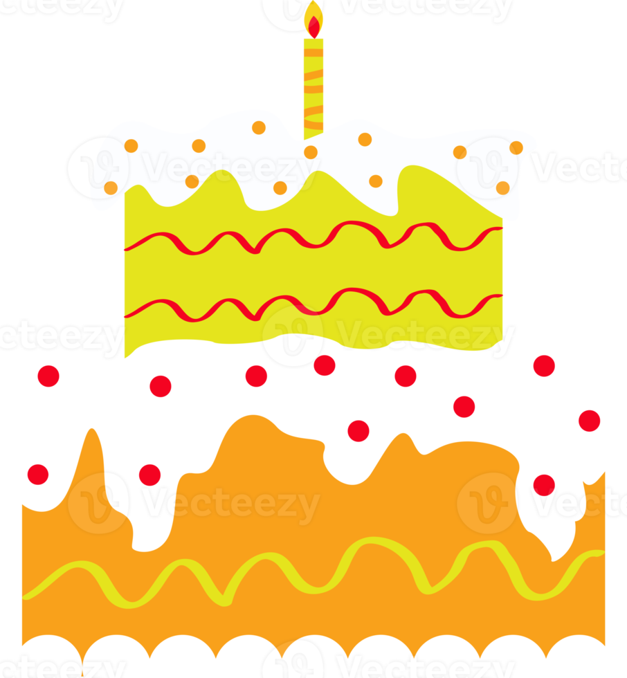 illustration d'élément de décoration de gâteau d'anniversaire png