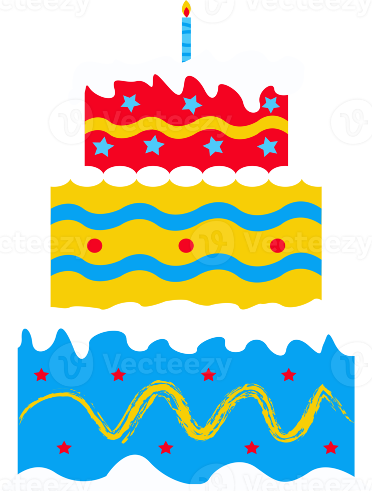 illustration d'élément de décoration de gâteau d'anniversaire png